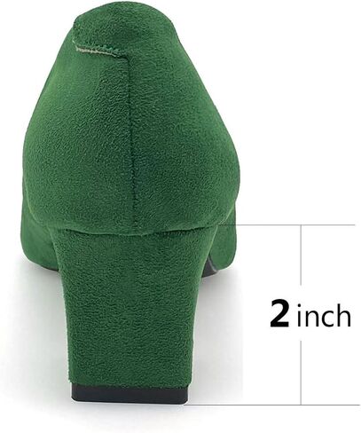Womens Pointed Toe Pumps Shoes Block Heel Low Chunky Heels, Slip On Closed Toe Heeled Dressy Shoes for Work Dress Office Wedding Party in Saudi Arabia