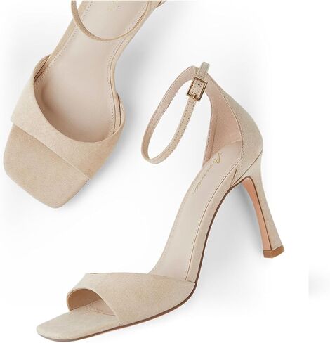 Arromic Women Heels Open Toe Ankle Strappy High Heels 3.34" Stiletto Heeled Sandals for Women Dressy Party Work Pumps Shoes in Kuwait
