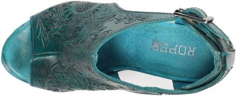 ROPER Women's Mika Floral Embossed Closed Back Block Pumps Heeled Sandal in Saudi Arabia