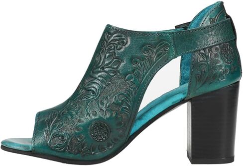 ROPER Women's Mika Floral Embossed Closed Back Block Pumps Heeled Sandal in Saudi Arabia