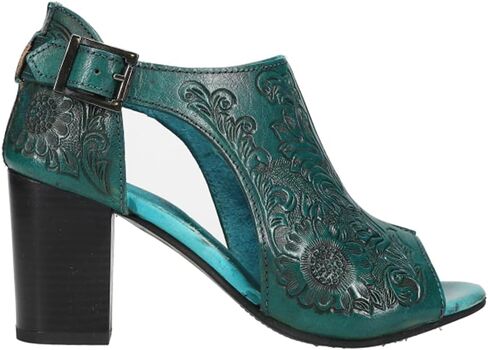 ROPER Women's Mika Floral Embossed Closed Back Block Pumps Heeled Sandal in Saudi Arabia