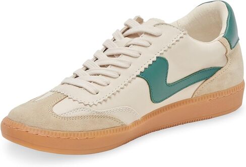 Dolce Vita Women's NOTICE Sneaker, WHITE/GREEN LEATHER, 9.5 in Saudi Arabia