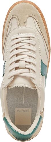 Dolce Vita Women's NOTICE Sneaker, WHITE/GREEN LEATHER, 9.5 in Saudi Arabia