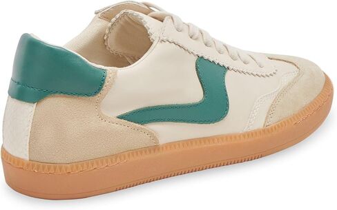 Dolce Vita Women's NOTICE Sneaker, WHITE/GREEN LEATHER, 9.5 in Saudi Arabia
