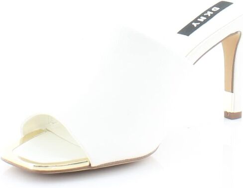 DKNY Womens Bronx Faux Leather Slip On Mules White 7 Medium (B,M) in Saudi Arabia