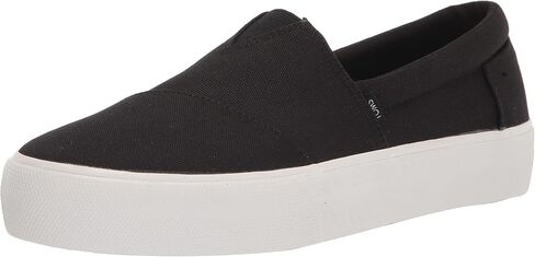 TOMS Women's Fenix Platform Slip-On Sneaker, Black Canvas, 8.5 in Saudi Arabia