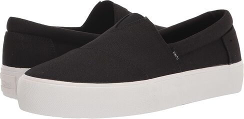 TOMS Women's Fenix Platform Slip-On Sneaker, Black Canvas, 8.5 in Saudi Arabia