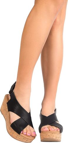J. Adams Alexa Comfortable Wedge – Cross Band Adjustable Strap Slingback Sandal in Saudi Arabia