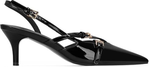 MICIFA Slingback هريرة الكعوب للنساء أشار تو الكعب الخنجر الانزلاق على مضخات مع الأشرطة الملتوية فستان العمل الصنادل ذات الكعب العالي in Kuwait