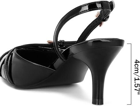 MICIFA Slingback هريرة الكعوب للنساء أشار تو الكعب الخنجر الانزلاق على مضخات مع الأشرطة الملتوية فستان العمل الصنادل ذات الكعب العالي in Kuwait