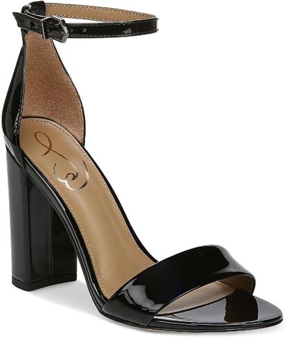 Sam Edelman Yaro Ankle Strap Sandal Heel Black Patent 9.5 W in Saudi Arabia