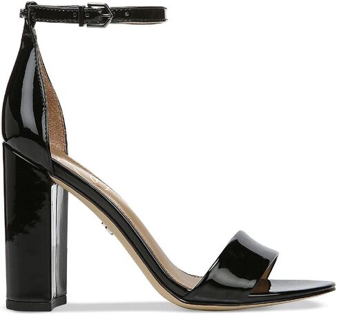 Sam Edelman Yaro Ankle Strap Sandal Heel Black Patent 9.5 W in Saudi Arabia