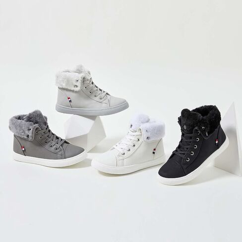 Ankle Boots For Women Lace Up Combat Boots Winter Boots Fashion Snow Boots For Girls Ankle Booties Winter Shoes in Saudi Arabia