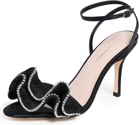 صندل نسائي من Loeffler Randall بكعب عالٍ ومكشكش ومطوي من Estella مع حزام للكاحل in Saudi Arabia