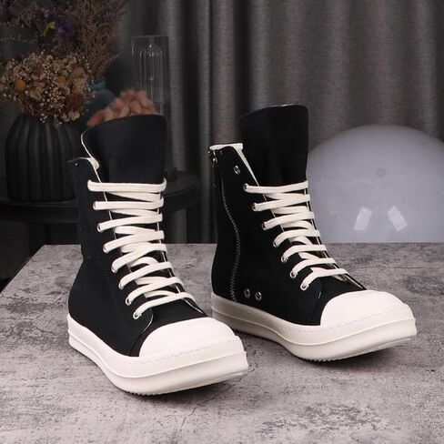 soofylia Women's High Top Sneakers PU Leather Lace Up Comfort Platform Walking Canvas Shoes with Zipper in Saudi Arabia