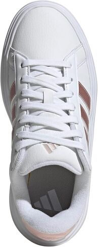 حذاء رياضي نسائي من Adidas ذو منصة Grand Court، أبيض/وردي رملي/وردي رملي، 5.5 in Saudi Arabia