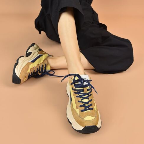 BEAU TODAY Womens Chunky Sneakers, Chunky Shoes for Women, Lace up Comfortable Fashion Dad Sneaker in Saudi Arabia