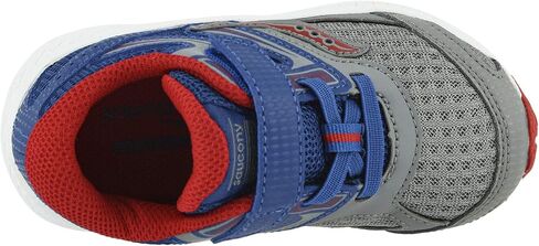 Saucony Kids Baby Boy's S-Cohesion 13 Jr (طفل صغير) أزرق/رمادي/أحمر جلد/شبكي in Saudi Arabia