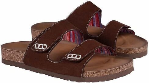 Skechers Ladies' Two Strap Sandals, Brown, 8 in Saudi Arabia