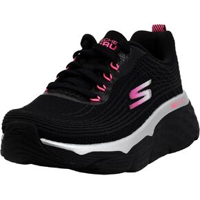 Skechers Women's Max Cushioning Elite Shoes, Black/Silver, 7 M