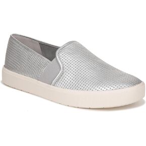 Vince Womens Blair Slip On Fashion Sneaker Silver Leather 9 M