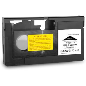 VHS-C Cassette Adapter Compatible with VHS-C & S-VHS Camcorders - JVC, RCA, Panasonic - Motorized VHS Cassette Converter (Not Compatible with 8mm / MiniDV / Hi8)