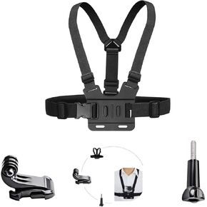 ASOCEA Chest Mount Strap Harness Adjustable Chest Belt with J Hook Compatible with 11 10 9 8 7 6/AKASO EK7000/Brave 4/V50 Elite/Dragon Touch/Vemont/Remali/WOLFANG Capture Cam Surfola Action Cameras