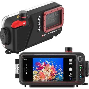 SeaLife Ultra Underwater Smartphone Scuba Housing – Dive to 130', Waterproof Photography, Access Camera Controls, with Leak Alarms, Fits Most Phones Black