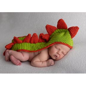 Baby Photography Photo Prop Crochet Knit Photoshoot Costume Set Dinosaur