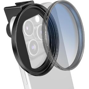 72mm Phone Filter Mount Lens Filter Adapter with Cold Shoe Mount, Compatible with Different Effects 72mm Round Camera Filters, Compatible with iPhone 13 14 15 Pro Max Plus Samsung Galaxy S24 Ultra