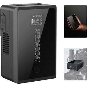 Neewer Mini V Mount Battery with D Tap/USB C/USB A/BP/Dual DC Ports/OLED Screen, 3450mAh 50Wh 14.54V V Lock Battery Supports 45W PD Fast Charging for Camera Monitor Camcorder Video Light, PS050E