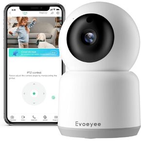 Security Camera Indoor 2MP Baby Monitor, 360° Pet/Dog Cameras for Home Security with Motion Detection, 2.4/5GHz WiFi, with Night Vision, Phone App, 2-Way Audio, Cloud & SD Card Storage