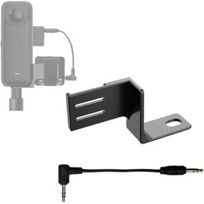 Invisible Mic Cold Shoe Compatible with Insta360 X4 Mic Adapter Mount Bracket External Microphone Holder with Audio Cable Compatible for Insta360 X4 Accessories