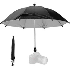 Camera Hot Shoe Umbrella, Waterproof Camera Umbrella DSLR Camera Sunshade Rain Cover Protector for Canon Rebel T8i, T7, T7i, T6i, T6, SL3, SL2, EOS 90D, 80D, 2000D, 5DM4, Nikon Z9