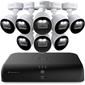 Lorex Fusion 4K 8MP 12 Camera Capable (8 Wired + 4 Wi-Fi) 2TB Wired DVR System with 8 Indoor/Outdoor Bullet Cameras - Active Deterrence, Color Night Vision, 108° Wide Angle Lens, IP67 Weatherproof
