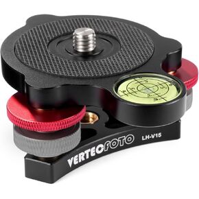 【UPGRADED】 Tripod Leveling Base : Bigger bubble level w/crosshair, Fine leveling faster; Enlarged lock knobs, Lock easier, Perfect for a Smart telescope or Panos; Max load 33 Ib