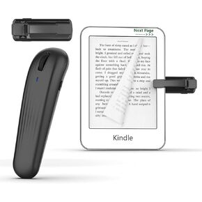 Remote Control Page Turner for Kindle Paperwhite Oasis Kobo E-Book eReaders, iPhone, iPad, Android Ebook Page Turn, Camera Video Record Remote, Wireless Scroll Remote with Light, Page Forward, Black