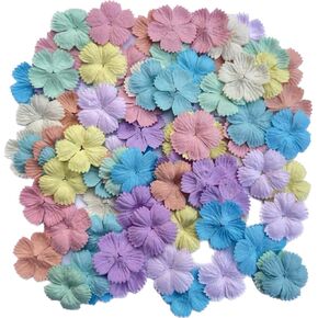 DUONGJAIS BRAND Handmade 100 Pcs Patch Starburst Flowers Mulberry Pape Flowers Pink Pastels Tone 29x29mm Scrapbooking Wedding DIY Craft Supplies Card Paper Flowers (Sunflowers Tone)