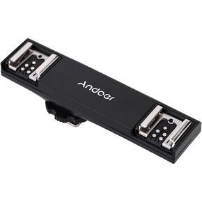 Andoer Dual Hot Shoe Flash Light Speedlite Bracket Splitter for Canon 7DII 70D 5DR 5DRS 5DIII 6D DSLR Camera Camcorder