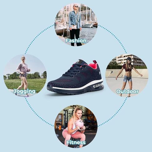 أحذية FitVille النسائية ذات الوسادة الهوائية مع دعم قوس القدم، أحذية تنس خفيفة الوزن للجري in Saudi Arabia