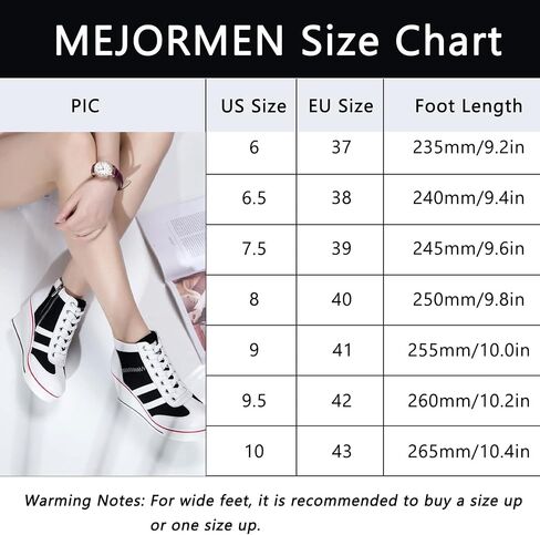MEJORMEN Womens Platform Wedge Canvas Shoes High Top Lace Up+Side Zipper Fashion Sneakers Casual High Heel Walking Shoes in Saudi Arabia