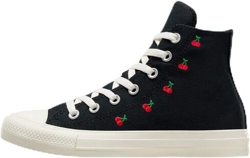 حذاء رياضي Chuck Taylor All Star Hi Top للنساء من Converse، أسود كرزي/بلشون أبيض/أحمر، مقاس 7.5 in Saudi Arabia