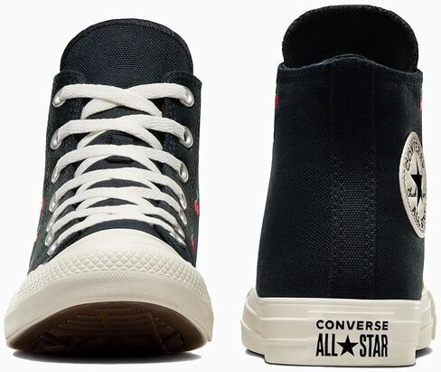 حذاء رياضي Chuck Taylor All Star Hi Top للنساء من Converse، أسود كرزي/بلشون أبيض/أحمر، مقاس 7.5 in Saudi Arabia