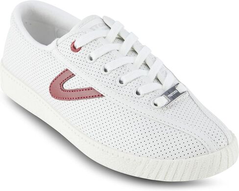 TRETORN Nyliteplus Women's Leather Lace-Up Casual Fashion Sneakers Classic Vintage Style, White/Red, 10 in Saudi Arabia