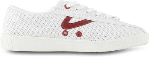 TRETORN Nyliteplus Women's Leather Lace-Up Casual Fashion Sneakers Classic Vintage Style, White/Red, 10 in Saudi Arabia