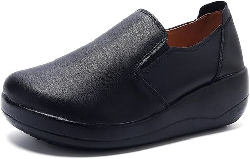 Platform Slip-On Rocker Sneakers for Women Arch Support Walking All Day Fashion Wide Round Toe Comfort Thick Wedge Loafers Casual Daily Work Walking Shoes in Saudi Arabia