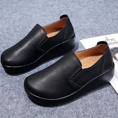 Platform Slip-On Rocker Sneakers for Women Arch Support Walking All Day Fashion Wide Round Toe Comfort Thick Wedge Loafers Casual Daily Work Walking Shoes in Saudi Arabia