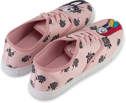 Disney Ladies Jack Skellington Shoes - Ladies The Nightmare Before Christmas Lace Up Canvas Sneakers - Jack Skellington Canvas Lace up Sneakers in Saudi Arabia