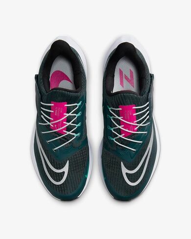 حذاء الجري Nike Pegasus FlyEase SE للسيدات سهل الارتداء والطرق الوعرة (DJ7383-301، غابة عميقة/أسود/بلاتيني نقي/فضي معدني) مقاس 7.5 in Saudi Arabia