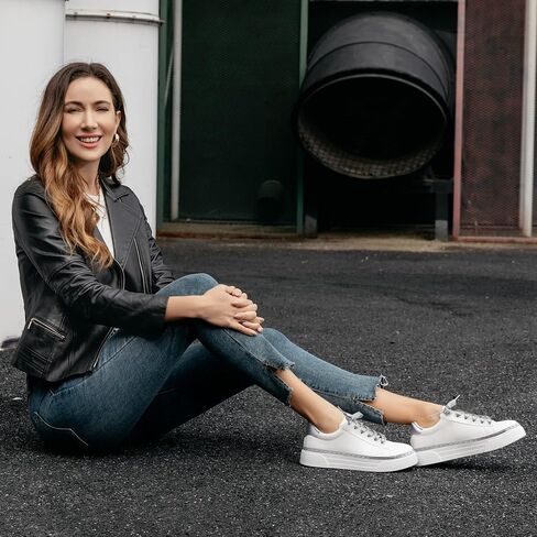 JABASIC Women Platform White Sneakers Lace Up Fashion Tennis Sneaker Casual Walking Shoes in Saudi Arabia